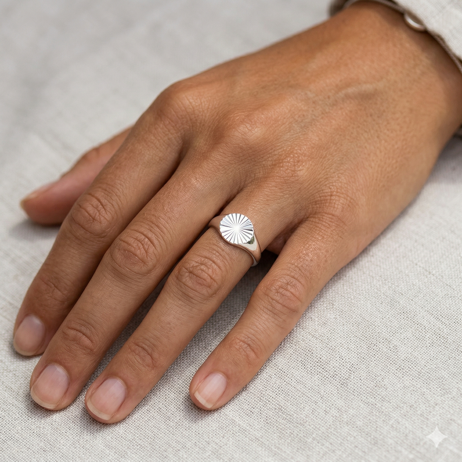 Sunbeam Disc Ring Silver