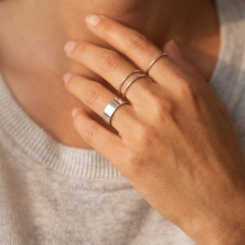 Thick Stacking Ring Silver