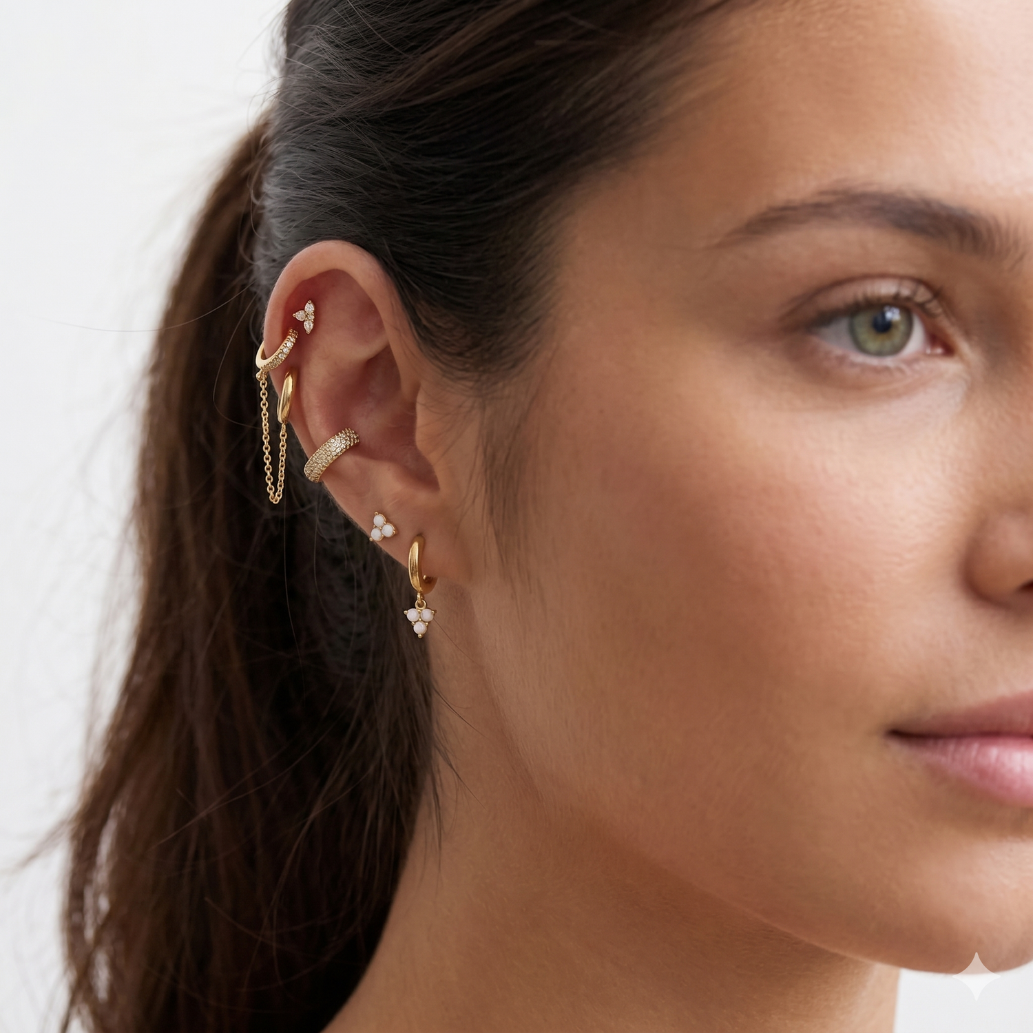Triple Opal Stud Earrings