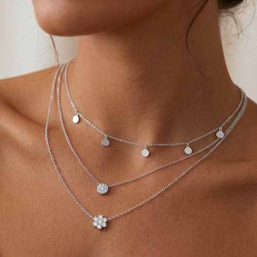 Mirror Disc Charm Choker