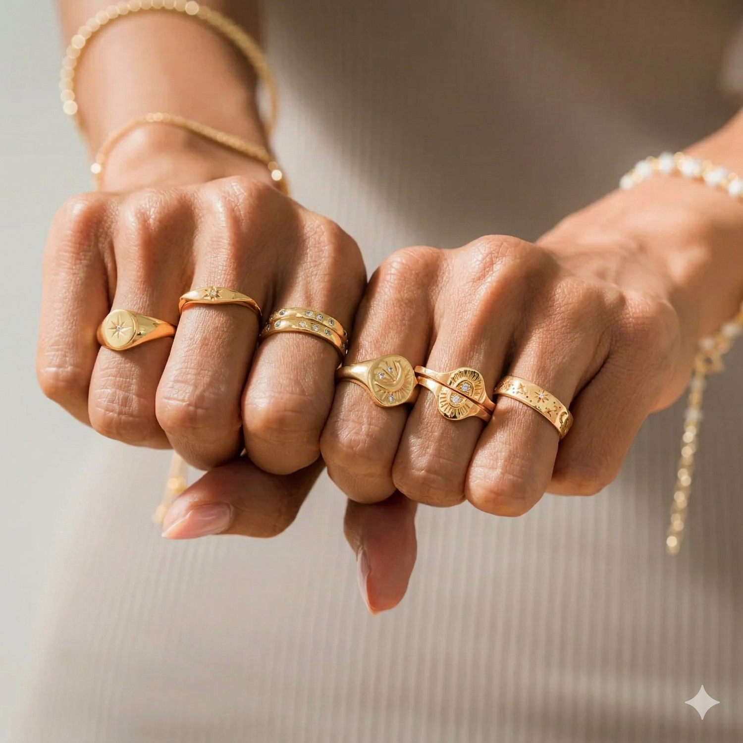 Star Signet Ring Gold