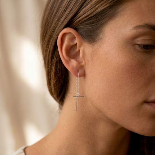 Modern Bar Threader Earrings