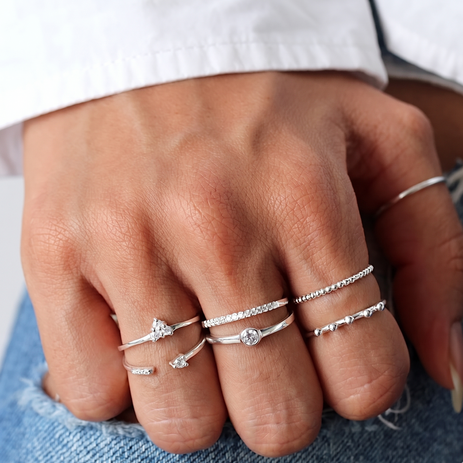 Minimal Solitaire Ring Silver