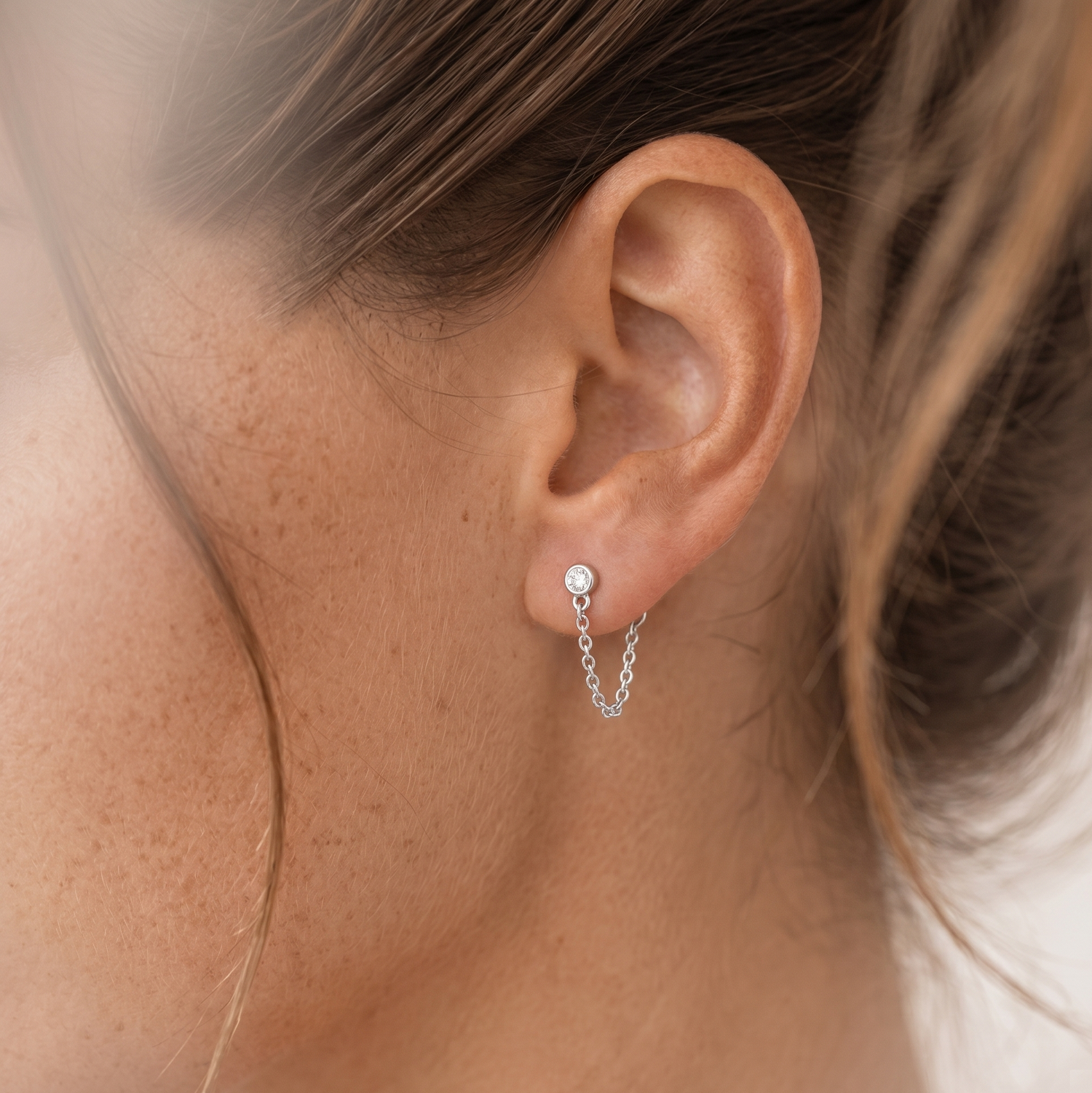 Sparkling Chain Stud Earrings