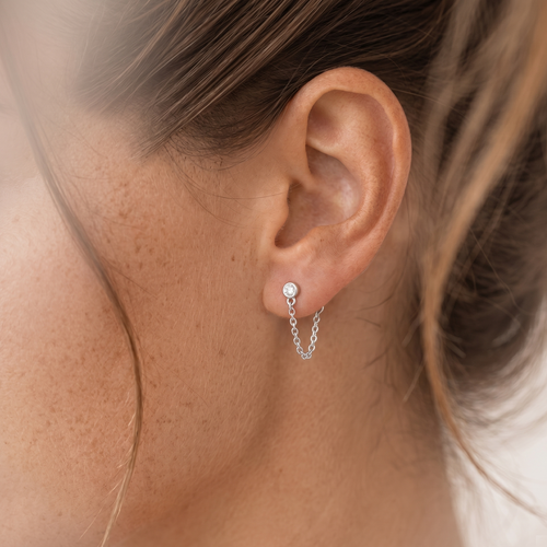 Sparkling Chain Stud Earrings