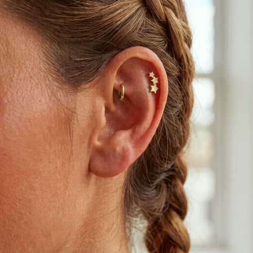 Triple Star Flatback Earring