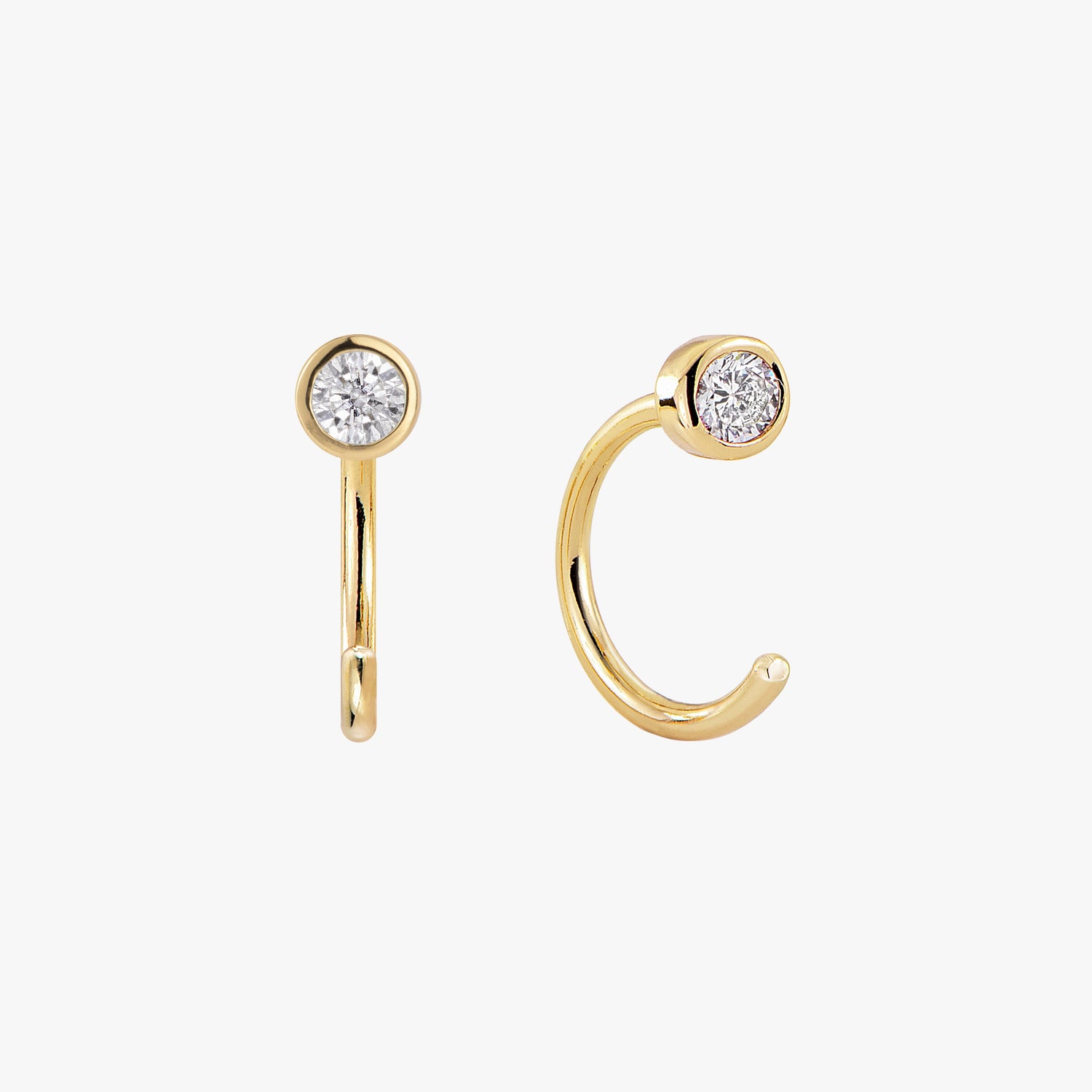 Mini Bezel Huggies Earrings