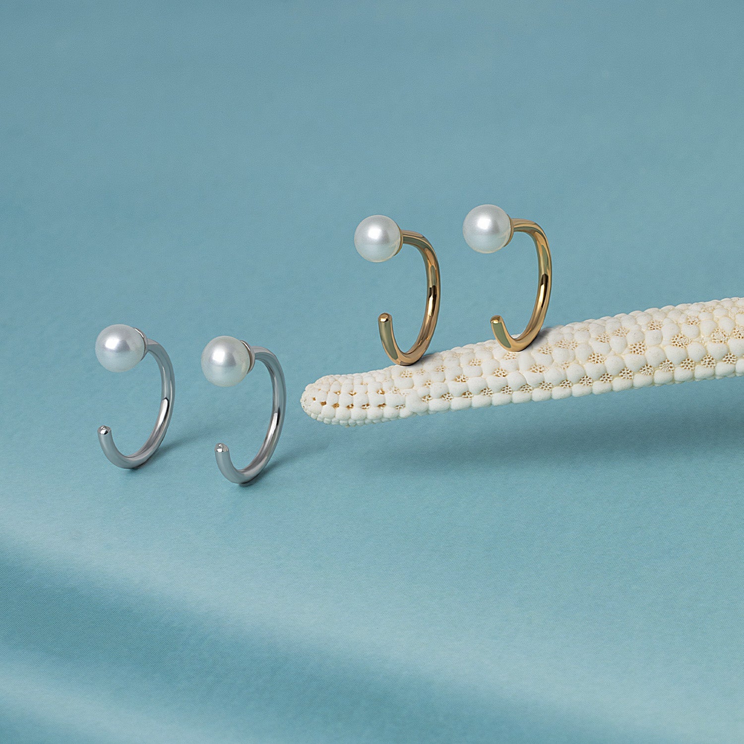 Pearl Huggies Earrings
