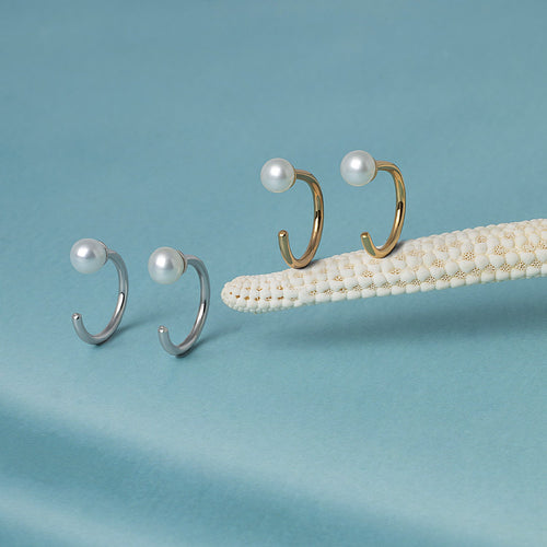 Pearl Huggies Earrings