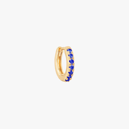 (Single)Sapphire Pave Huggie Hoop