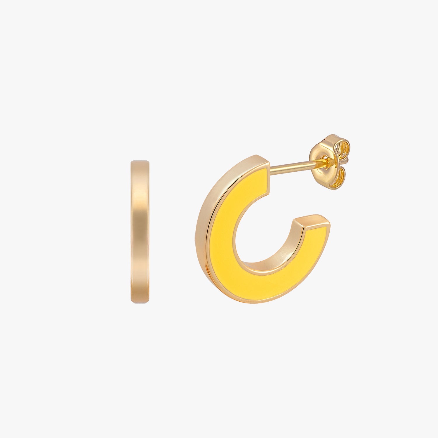 Pink Yellow Future Reversible Enamel Earrings