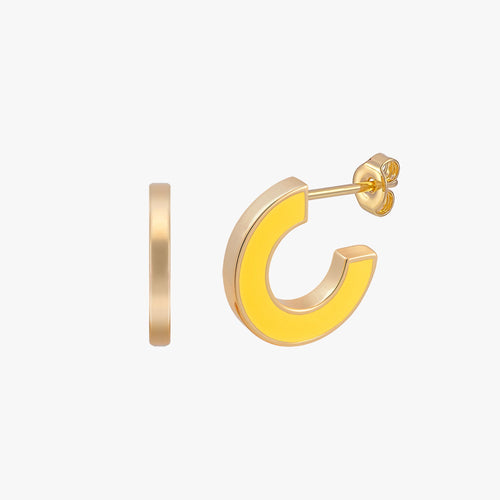 Pink Yellow Future Reversible Enamel Earrings