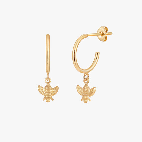 Little Bumble Bee Hoop Earrings