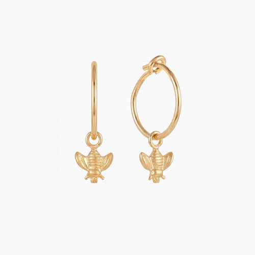 Little Bumble Bee Hoop Earrings