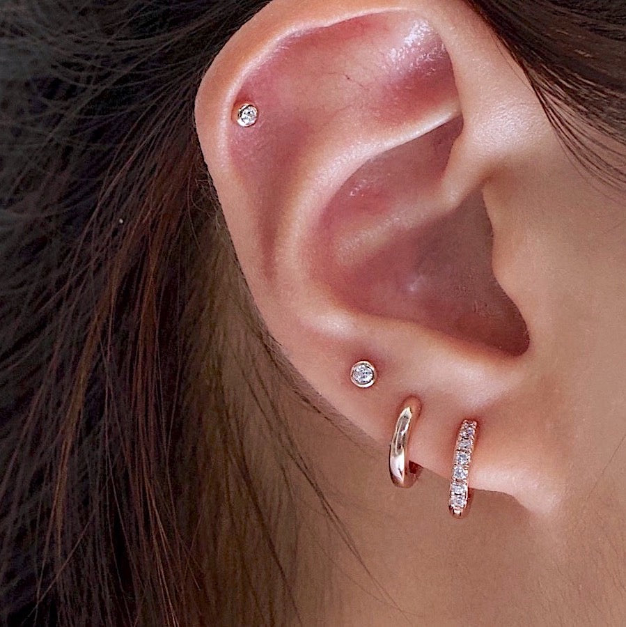 Mini Bezel Stud Earrings