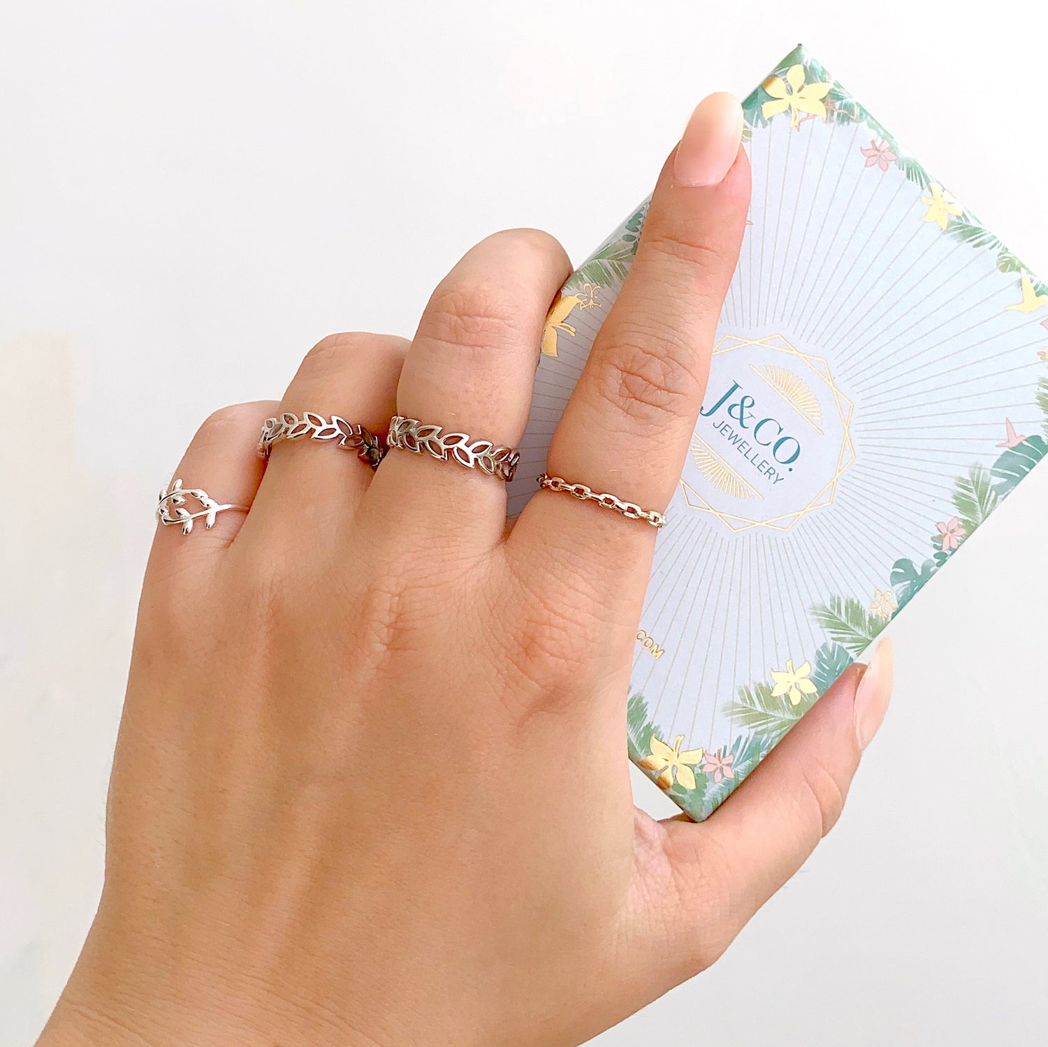 Vine Leaf Ring Silver