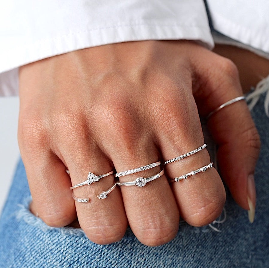 Bubble Ball Ring Silver