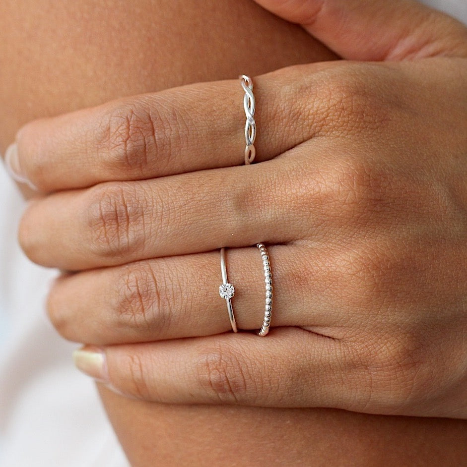 Bubble Ball Ring Silver