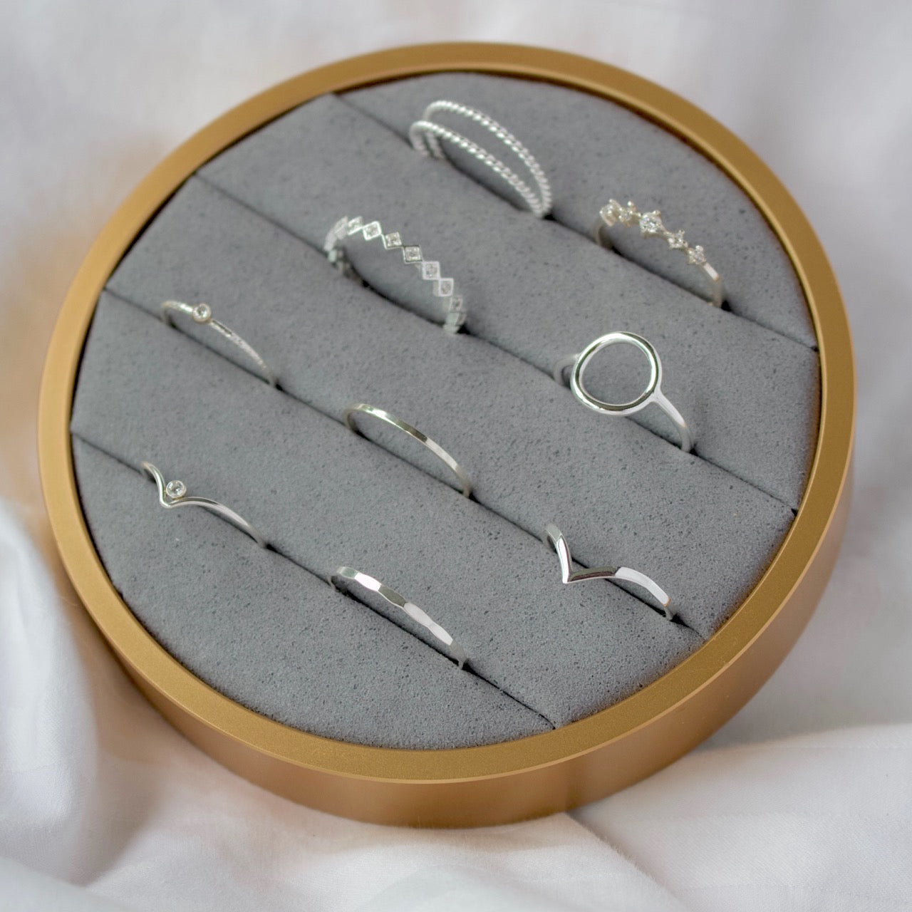 Hammered Chevron Ring Silver