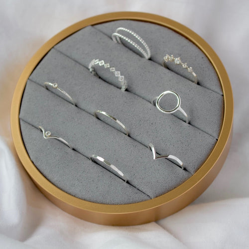 Hammered Chevron Ring Silver