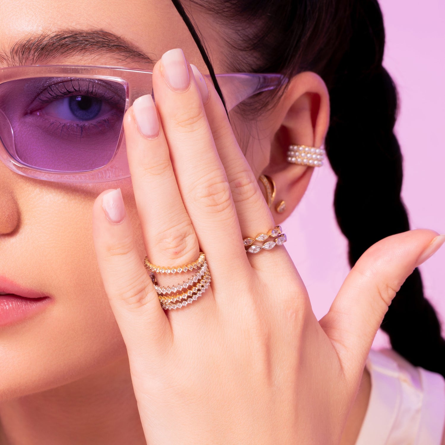 Eternity Marquise Silver Ring