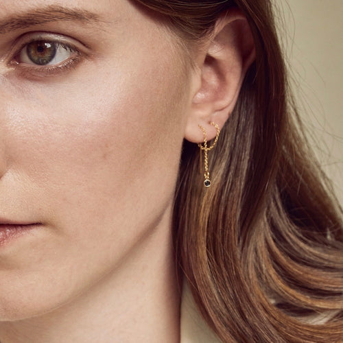 Black Bezel Ear Threader