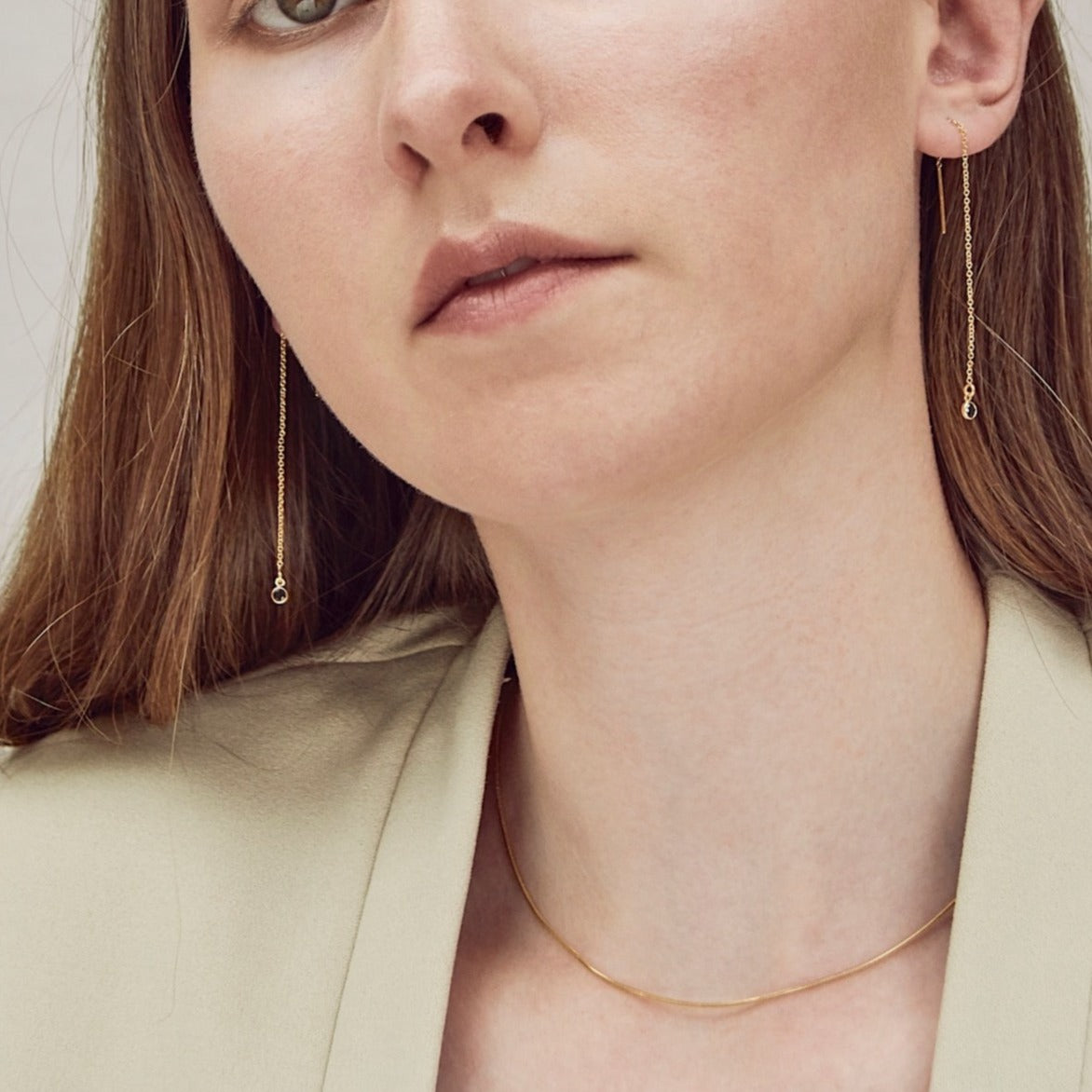 Black Bezel Ear Threader