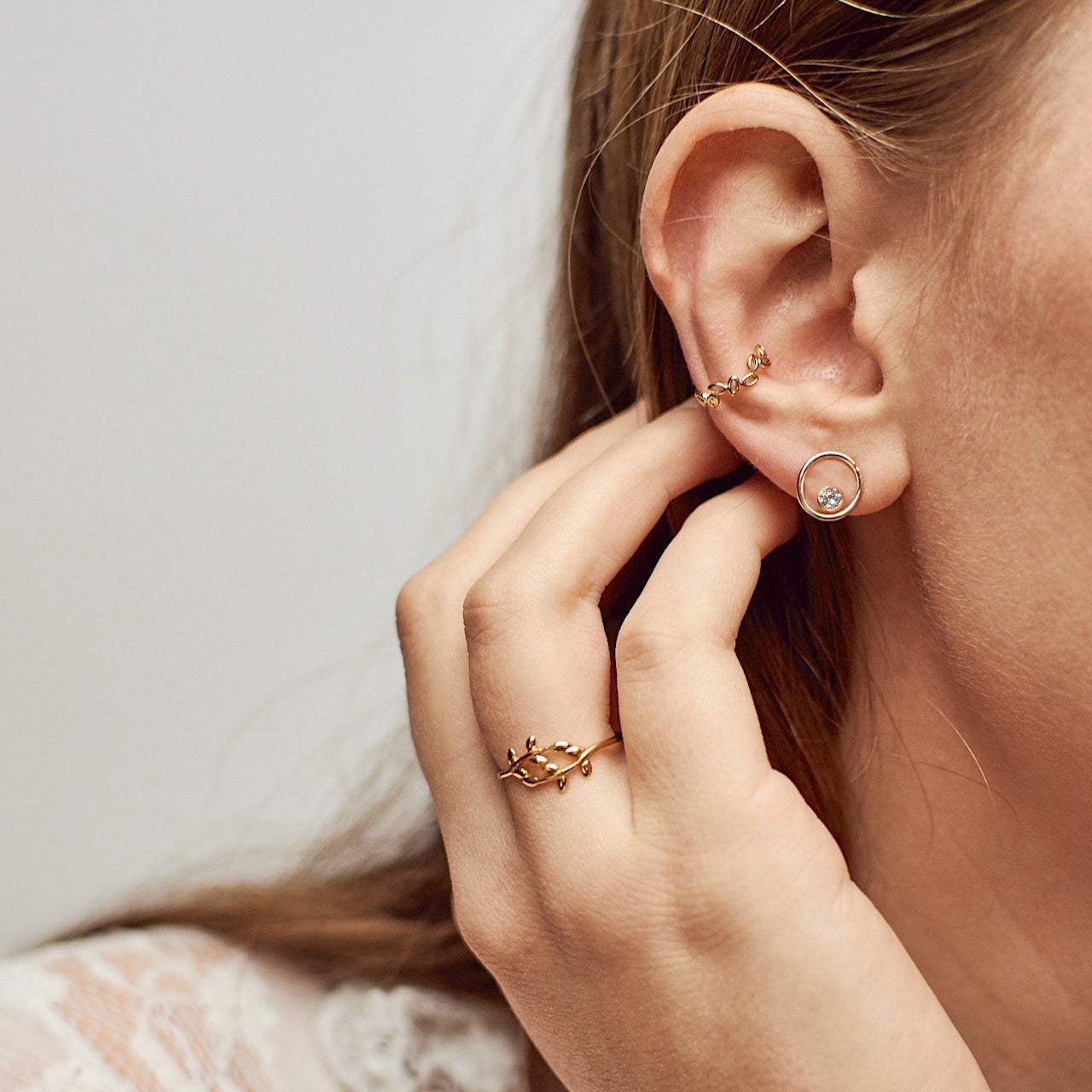 Halo Sparkle Circle Stud Earrings