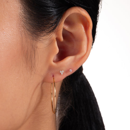 14K Solid Gold Endless Big Hoop Earrings