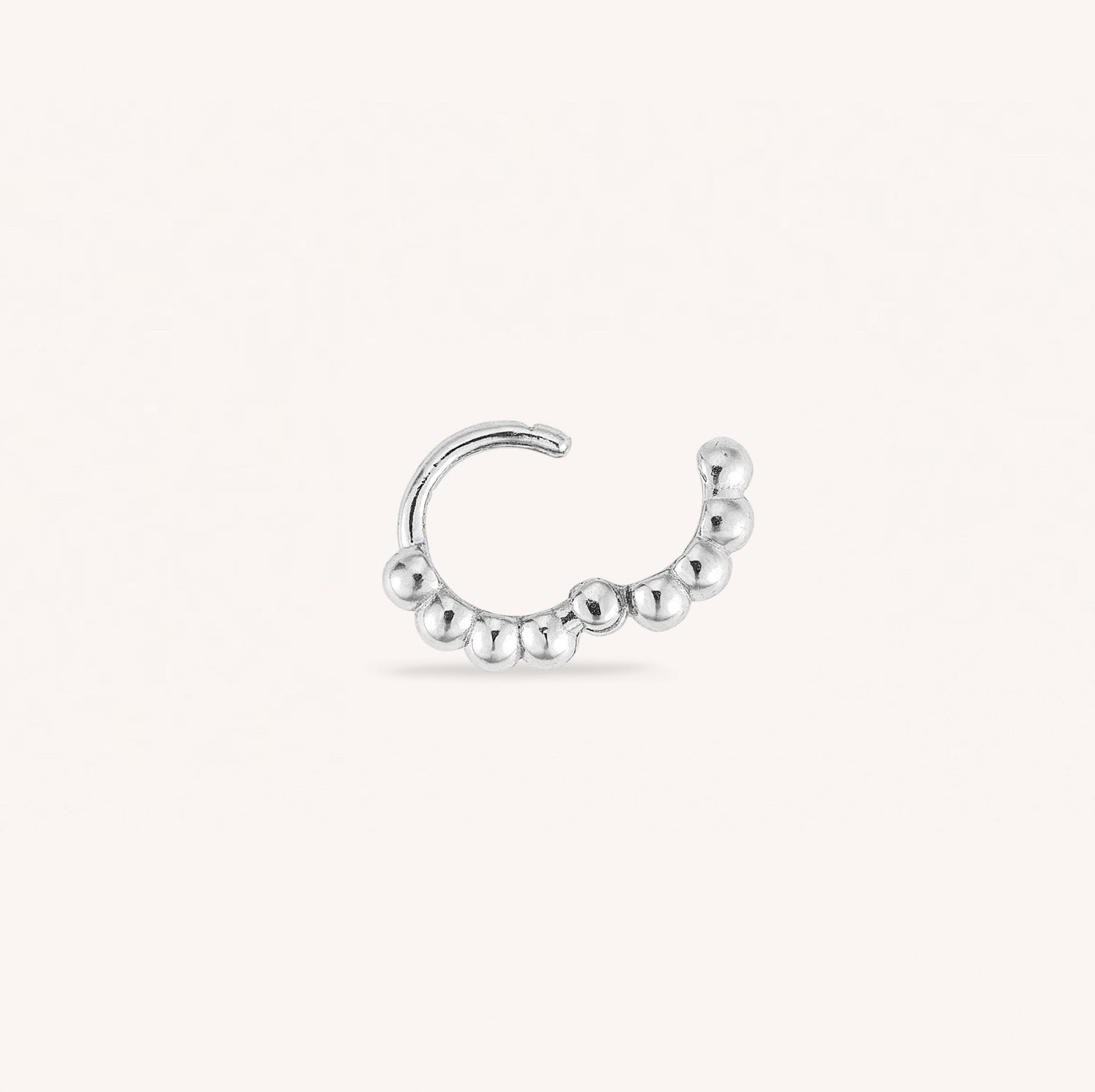 14K Solid Gold Bubble Tiny Hoop Earring