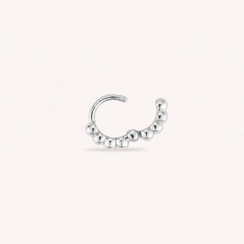 14K Solid Gold Bubble Tiny Hoop Earring