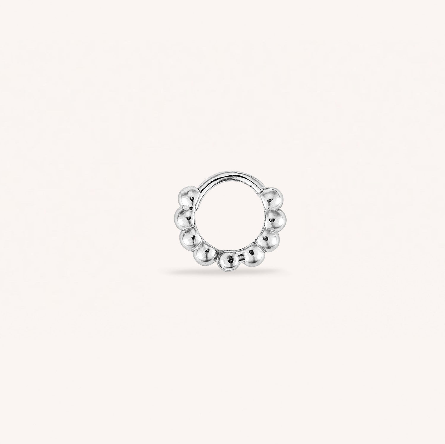 14K Solid Gold Bubble Tiny Hoop Earring