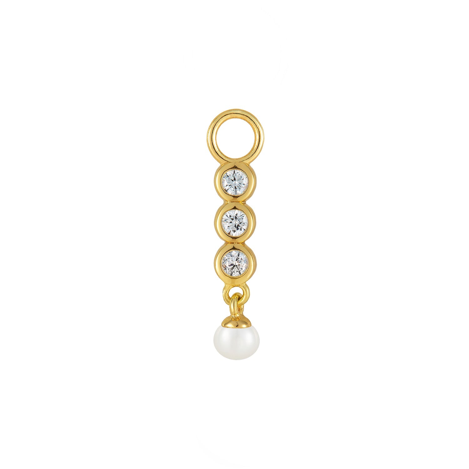 Trio CZ Pearl Charm
