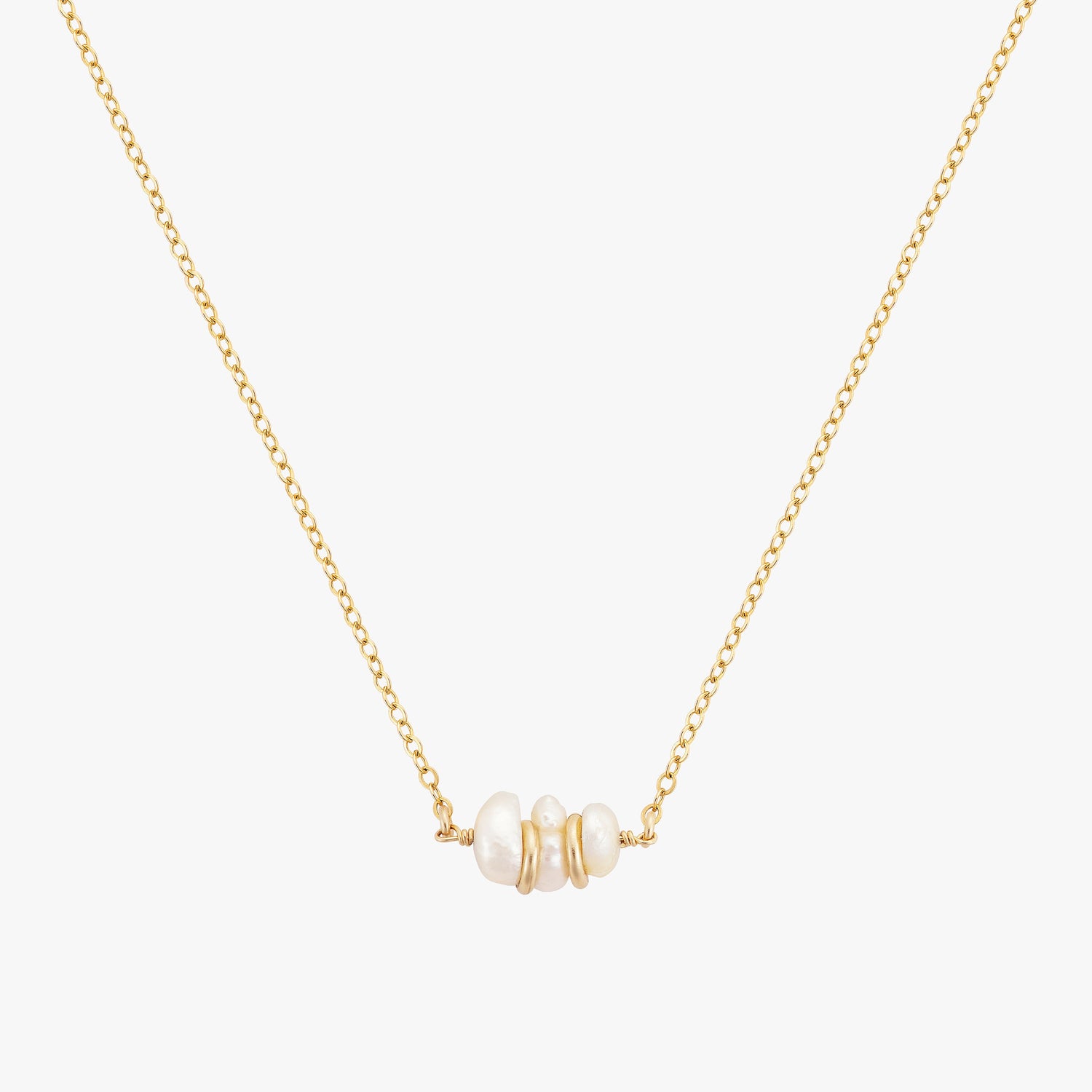 Baroque Pearly Golden Nuggets Necklace