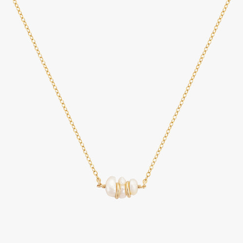 Baroque Pearly Golden Nuggets Necklace