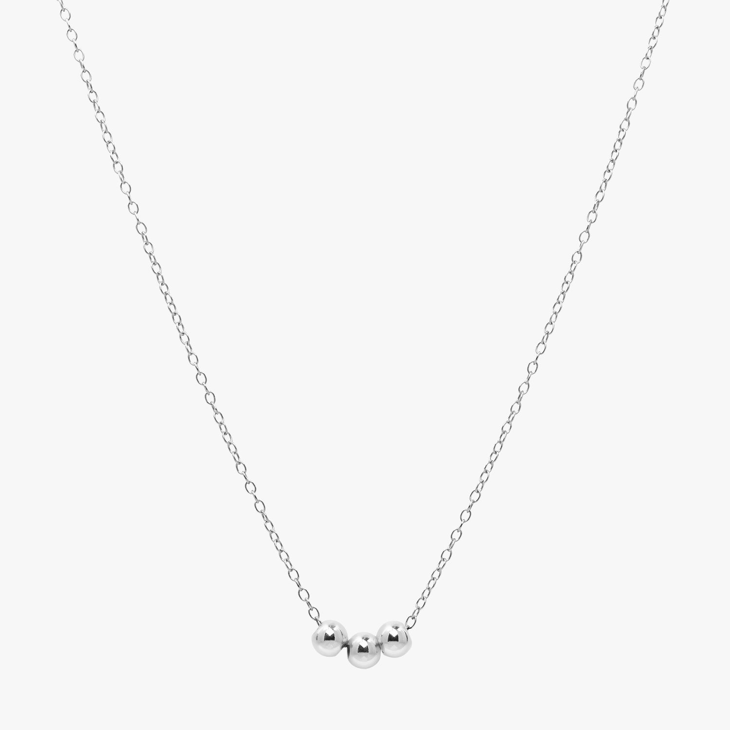 Personalised Bead Chain Necklace Silver