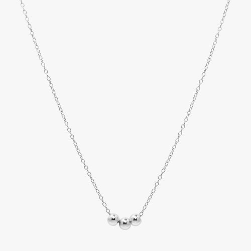Personalised Bead Chain Necklace Silver