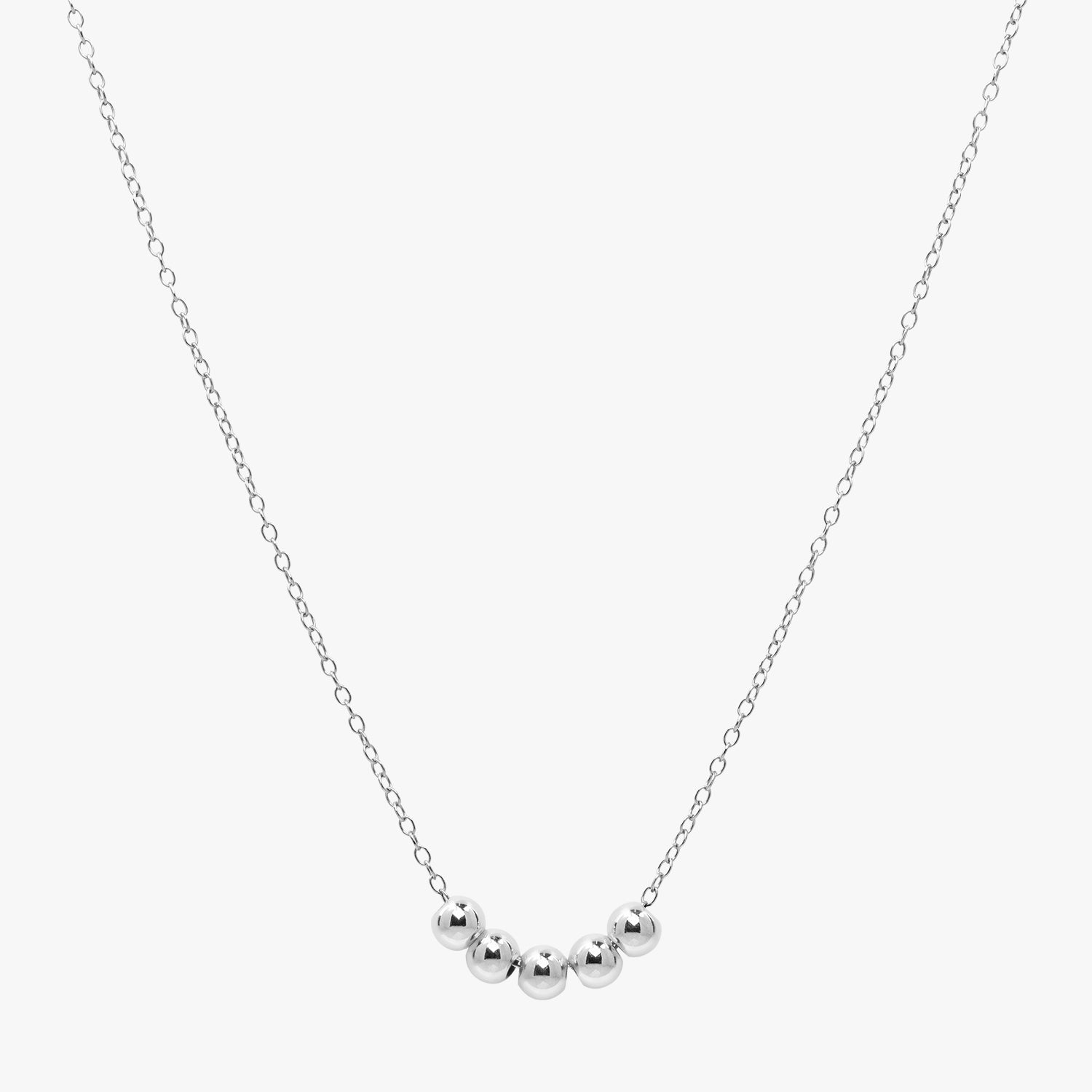 Personalised Bead Chain Necklace Silver