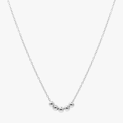 Personalised Bead Chain Necklace Silver