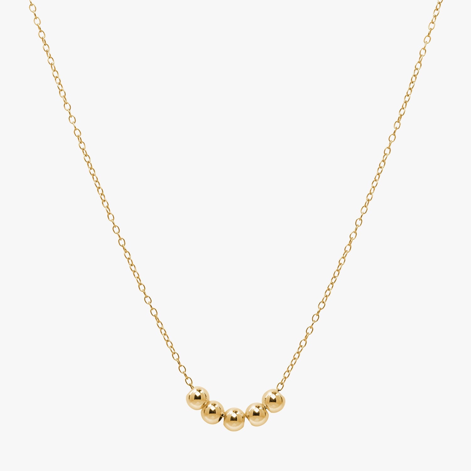 Personalised Bead Chain Necklace Gold