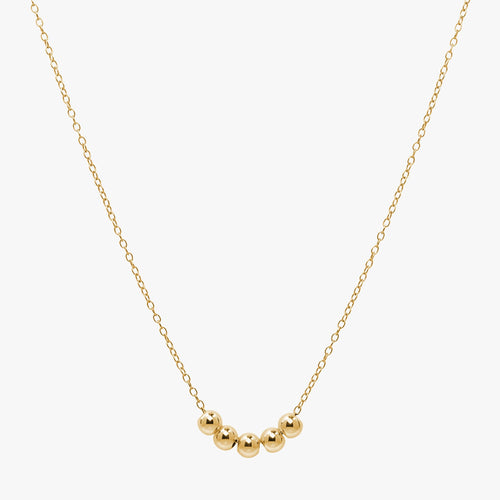 Personalised Bead Chain Necklace Gold