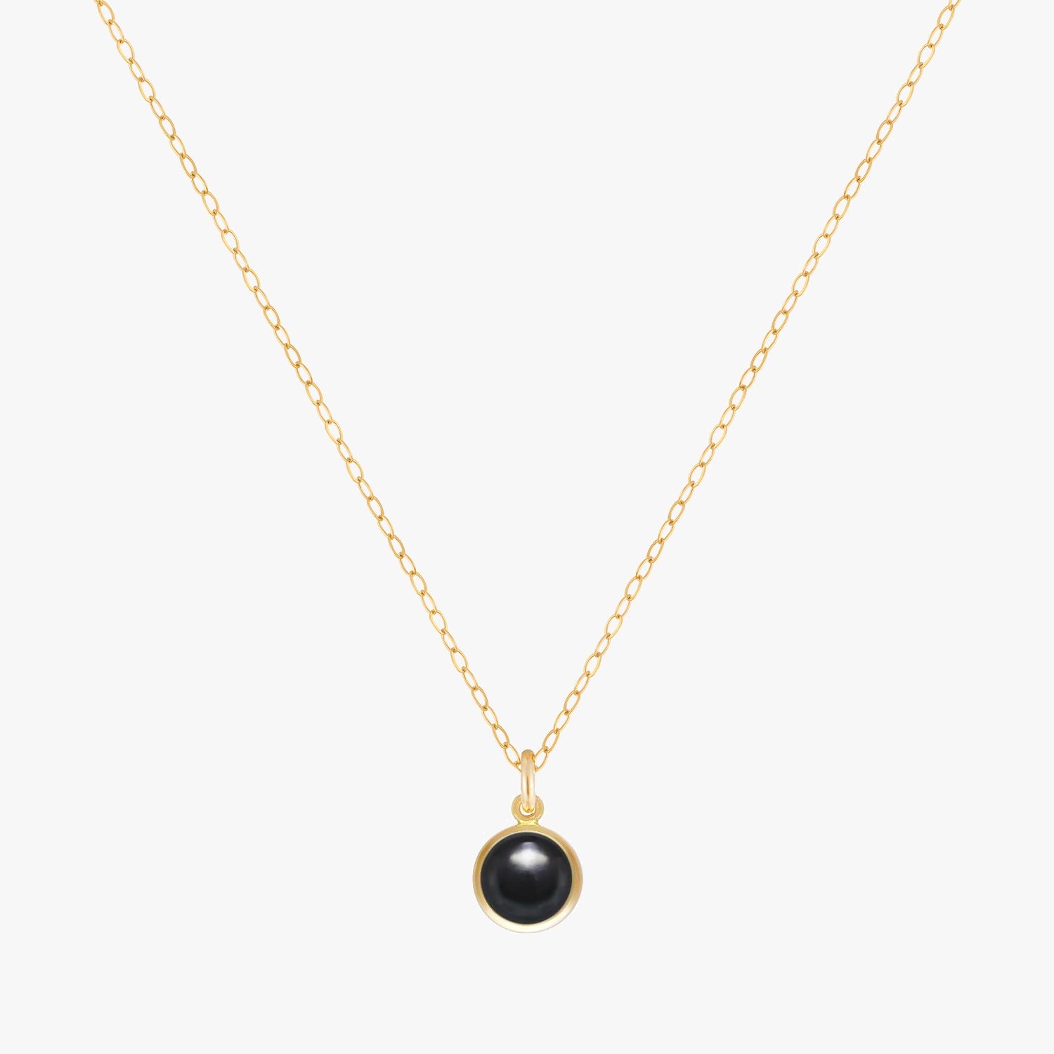 Black Onyx Bezel Necklace