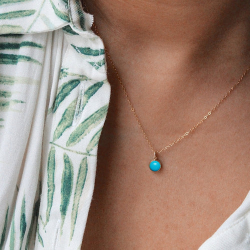 Turquoise Bezel Necklace