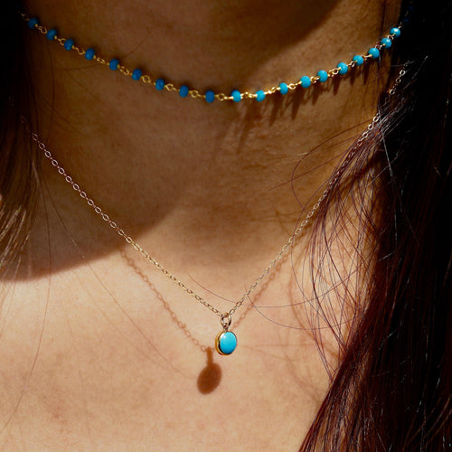 Turquoise Bezel Necklace