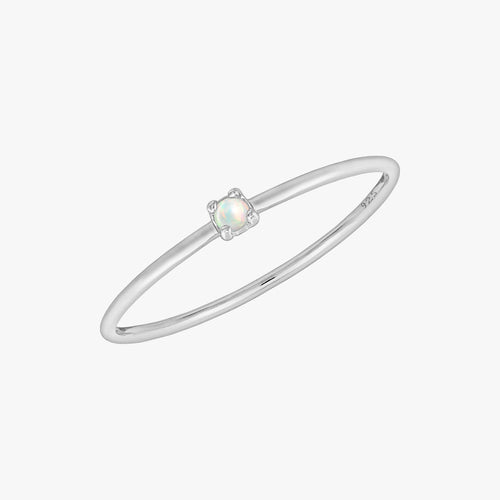 Minimal Opal Ring Silver