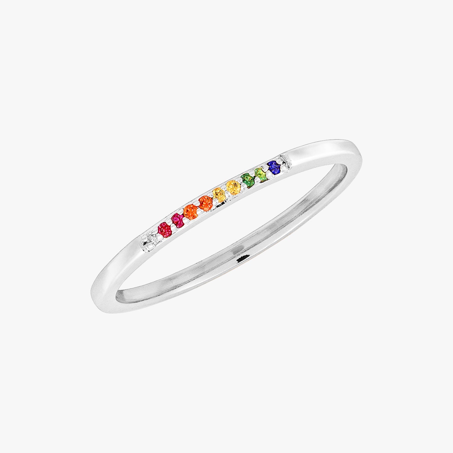 Rainbow Eternity Ring Silver