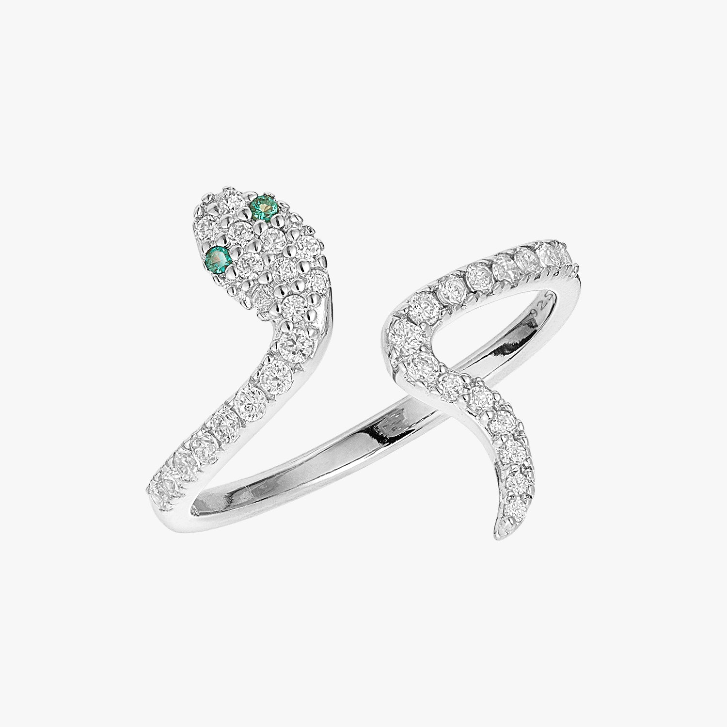 Pave Serpent Slither Ring Silver