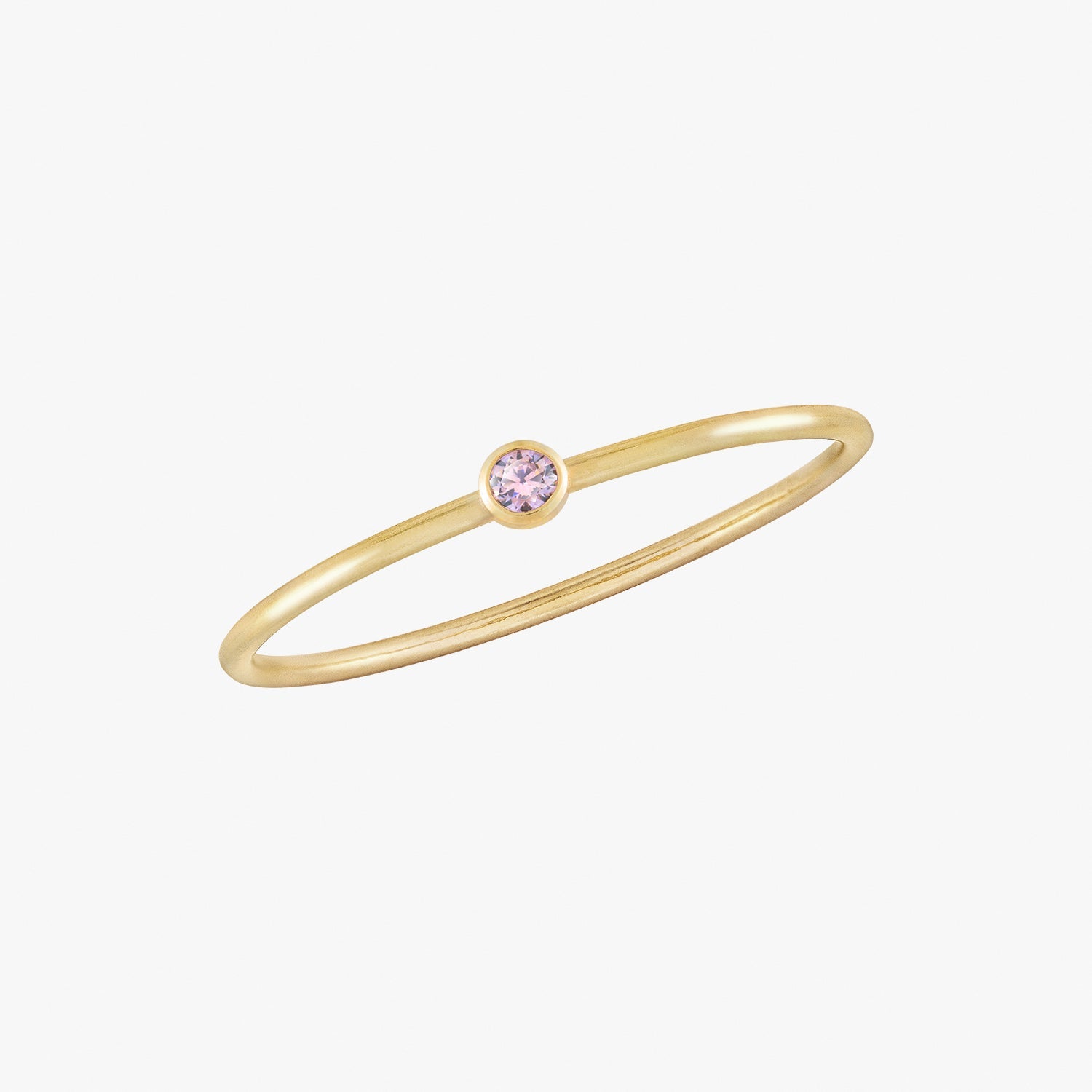 Mini Pink Bezel Ring