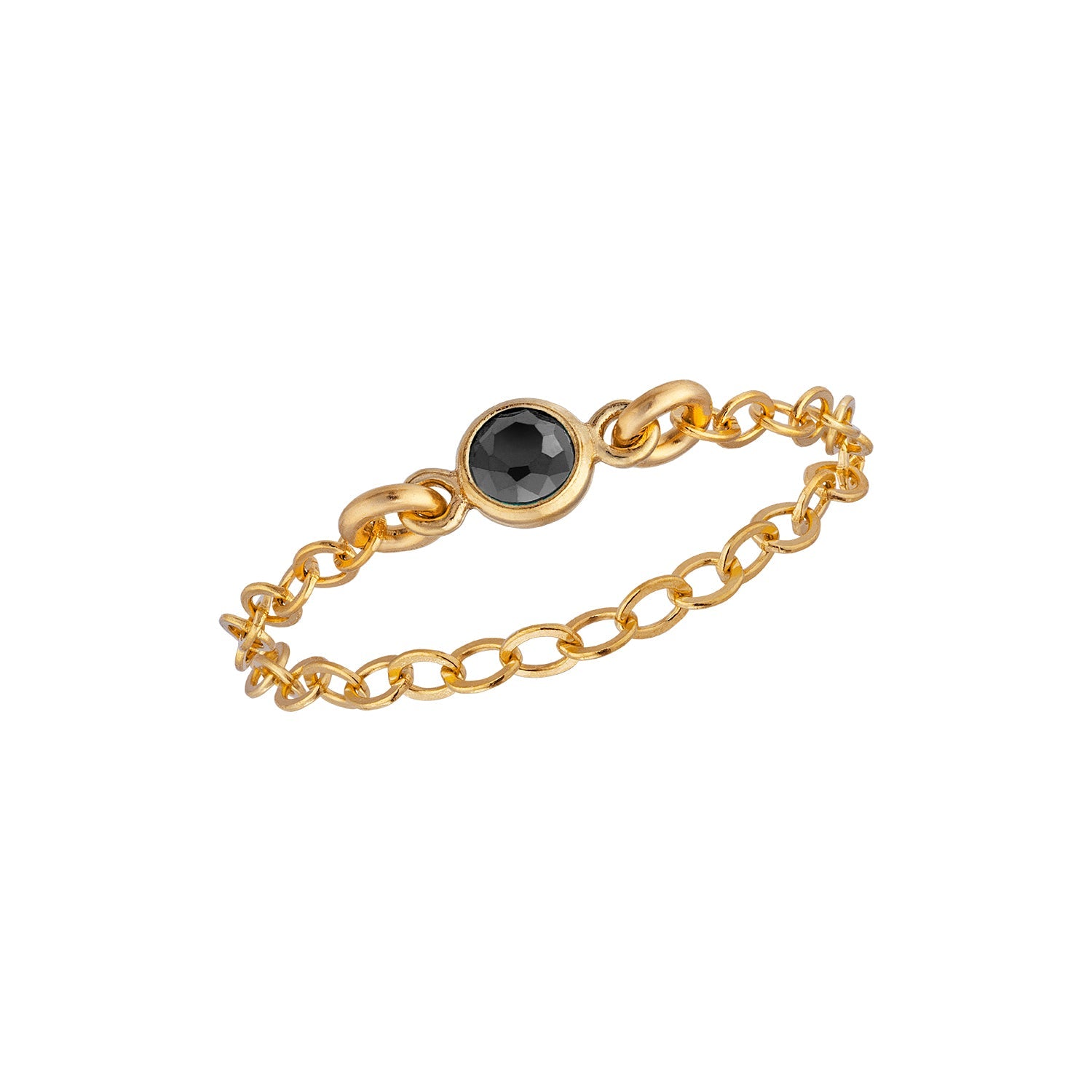Mini Chain Black Bezel Ring