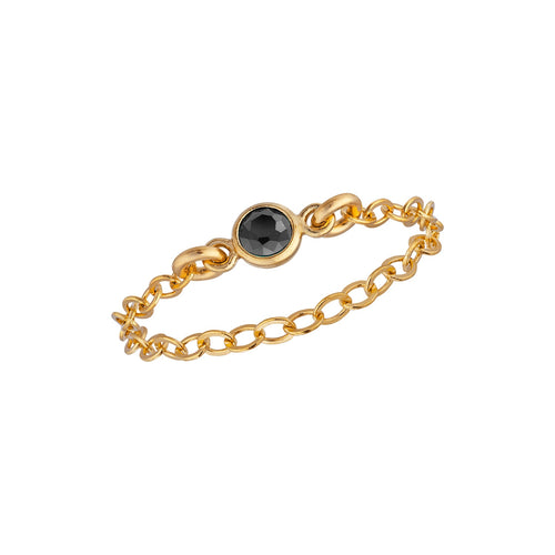 Mini Chain Black Bezel Ring
